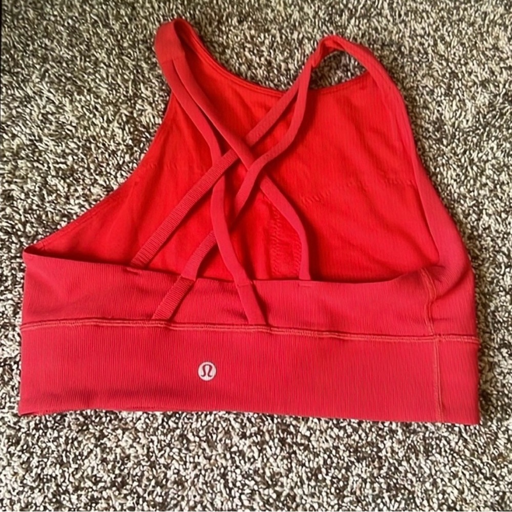 Lululemon energy high-neck longline ribbed sports bra medium support size 8
